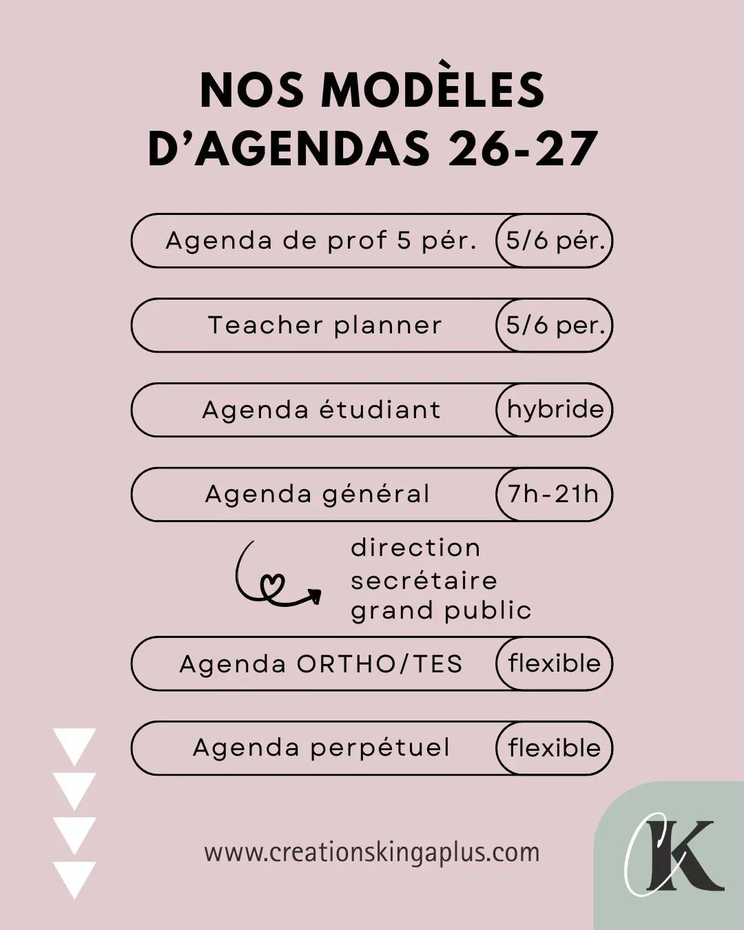 Agenda général 2026 - 2027 | Administration scolaire | Grand public | Vintage - 