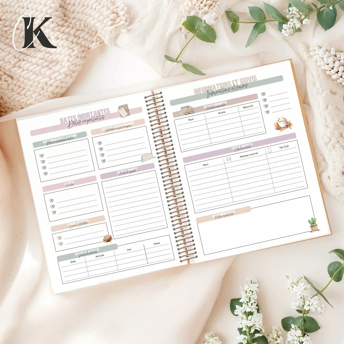 Agenda planificateur 2026 - 2027 | Étudiant | 7 cases/8h - 20h | Vintage/Rétro - Agendas et planificateurs