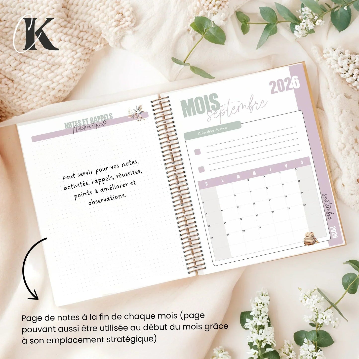 Agenda planificateur 2026 - 2027 | Ortho/TES | Vintage/Rétro - Agendas et planificateurs