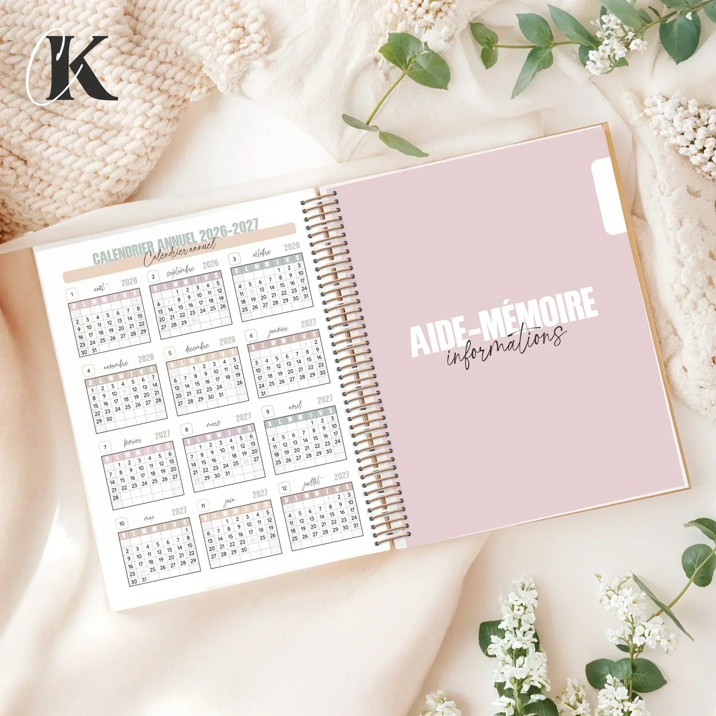 Agenda planificateur 2026 - 2027 | Ortho/TES | Vintage/Rétro - Agendas et planificateurs