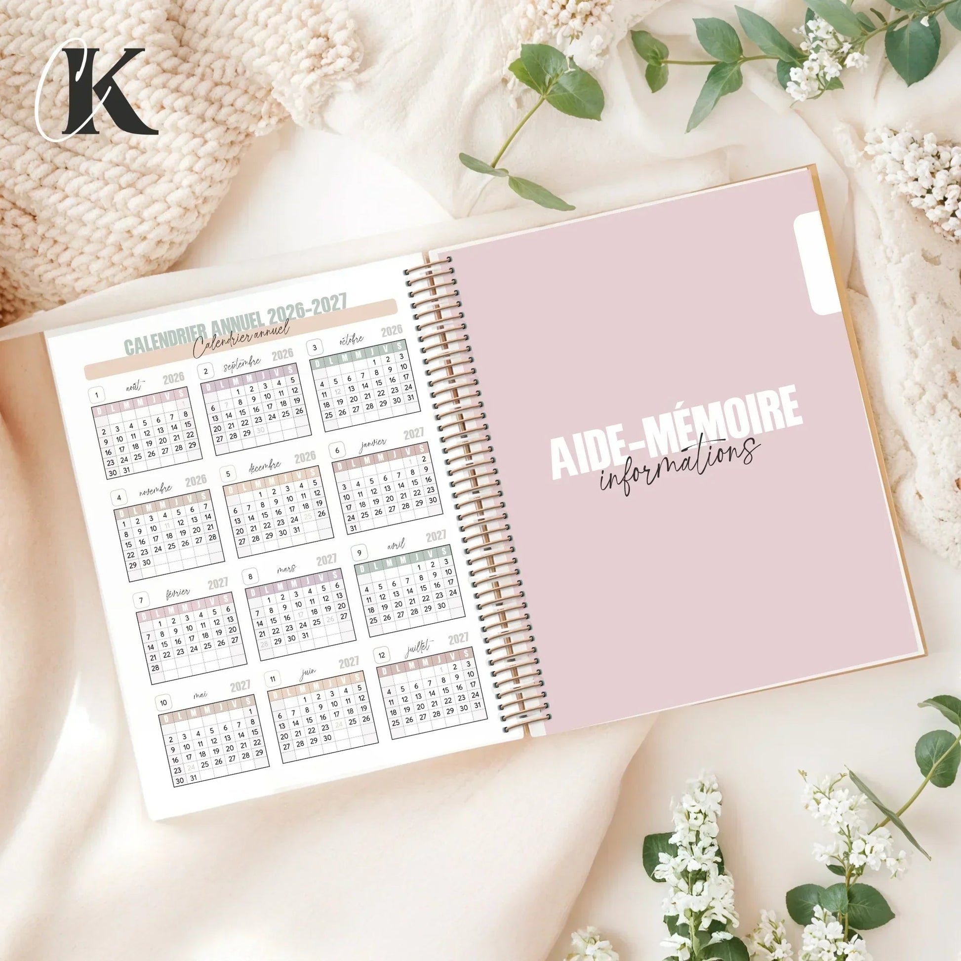 Agenda planificateur 2026 - 2027 | Ortho/TES | Vintage/Rétro - Agendas et planificateurs