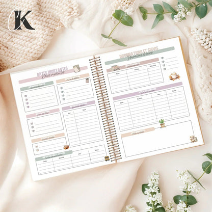 Agenda planificateur 2026 - 2027 | Ortho/TES | Vintage/Rétro - Agendas et planificateurs