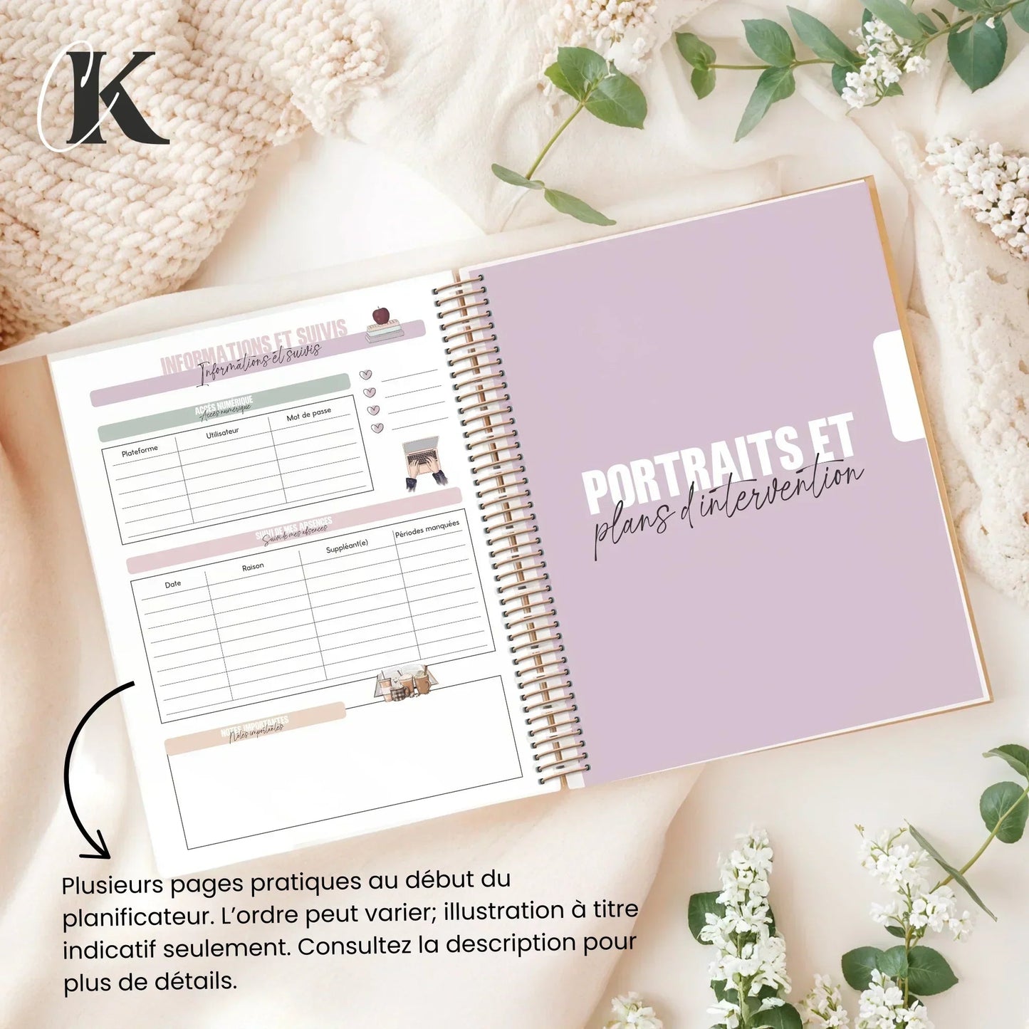 Agenda planificateur 2026 - 2027 | Ortho/TES | Vintage/Rétro - Agendas et planificateurs