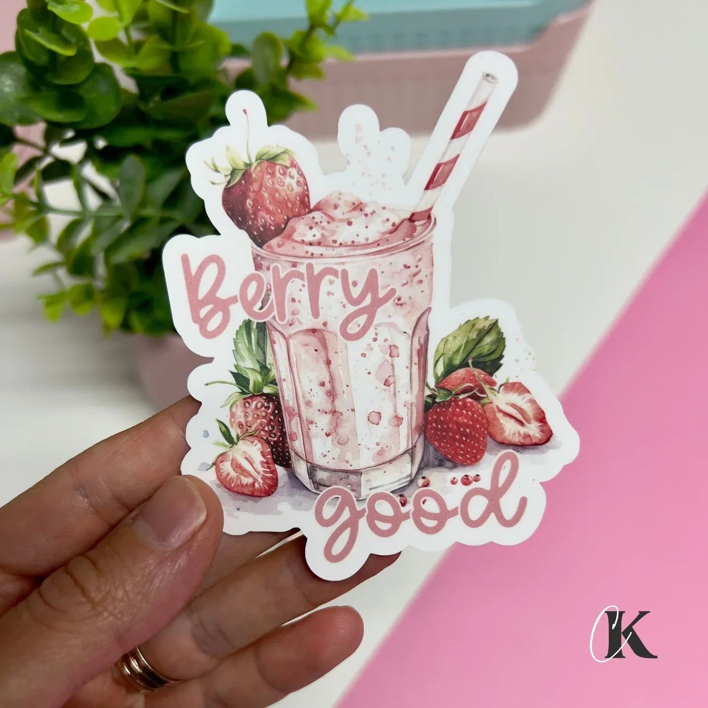 Autocollant Berry Good milkshake à la fraise - Étiquettes