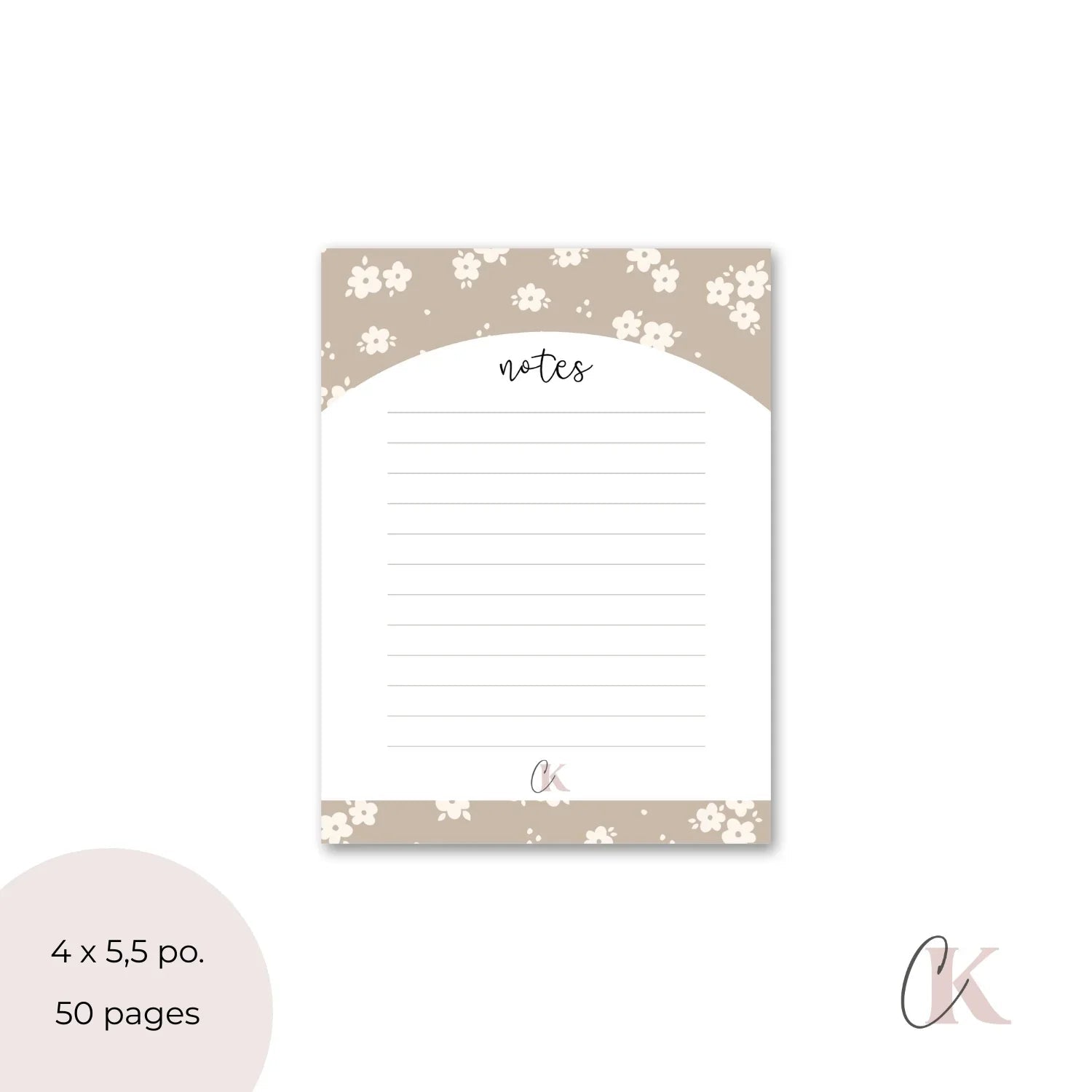 Bloc - notes floral bohème - Papeterie