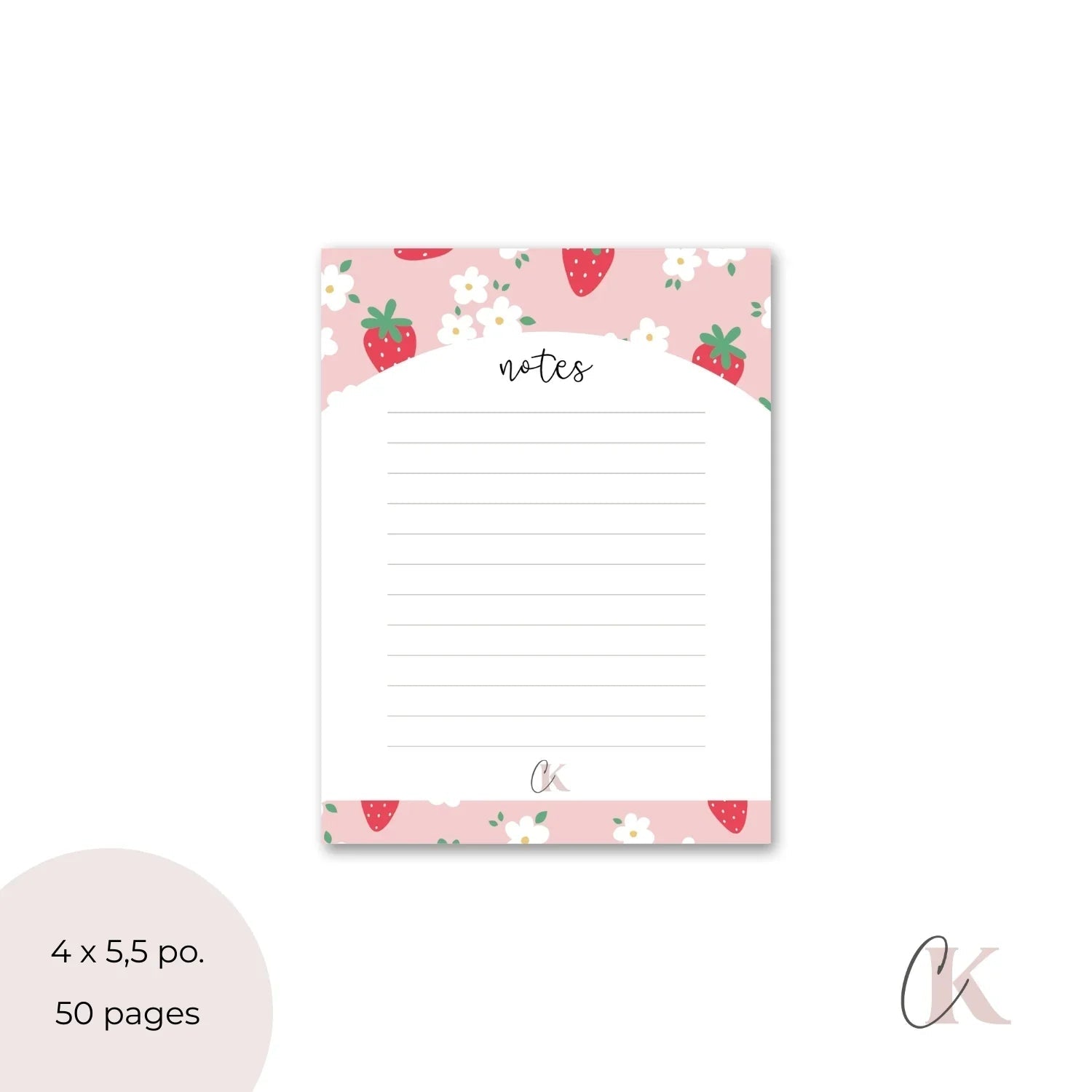 Bloc - notes Fraises - Papeterie