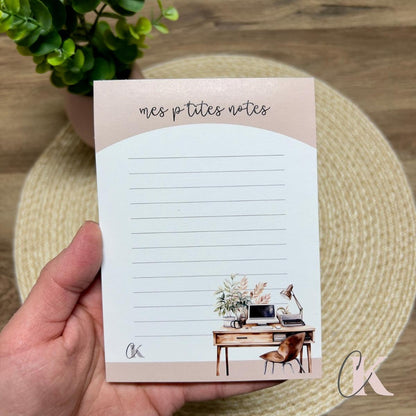 Bloc - notes rose poudré | Bureau - Papeterie