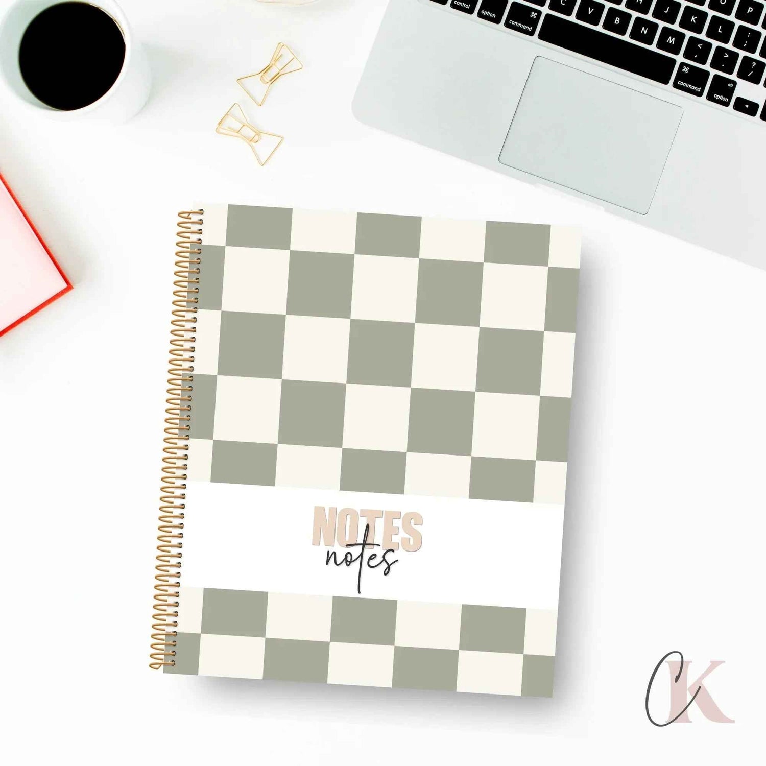 Cahier de notes | Carreaux vintage - Papeterie