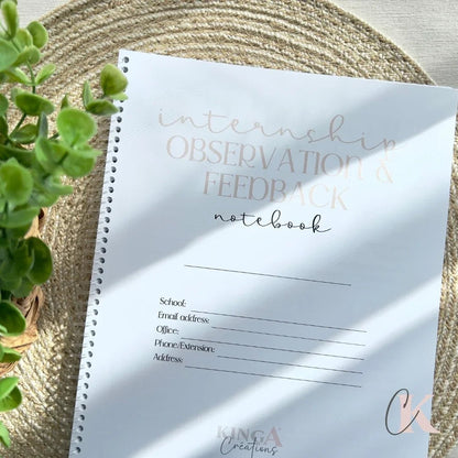 Cahier d’observation de stage en enseignement | Teaching Internship Observation Notebook | EN - Papeterie