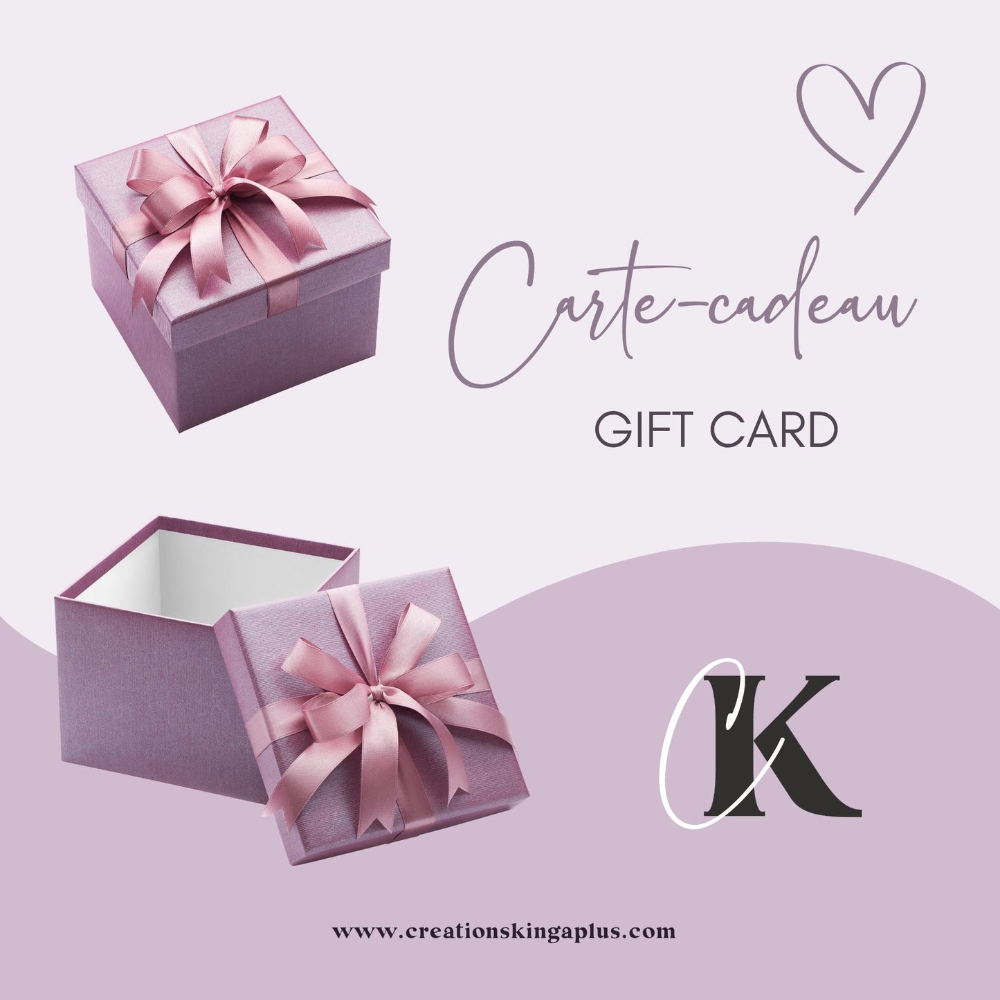 Carte-cadeau Créations KingA+ - Carte-cadeau