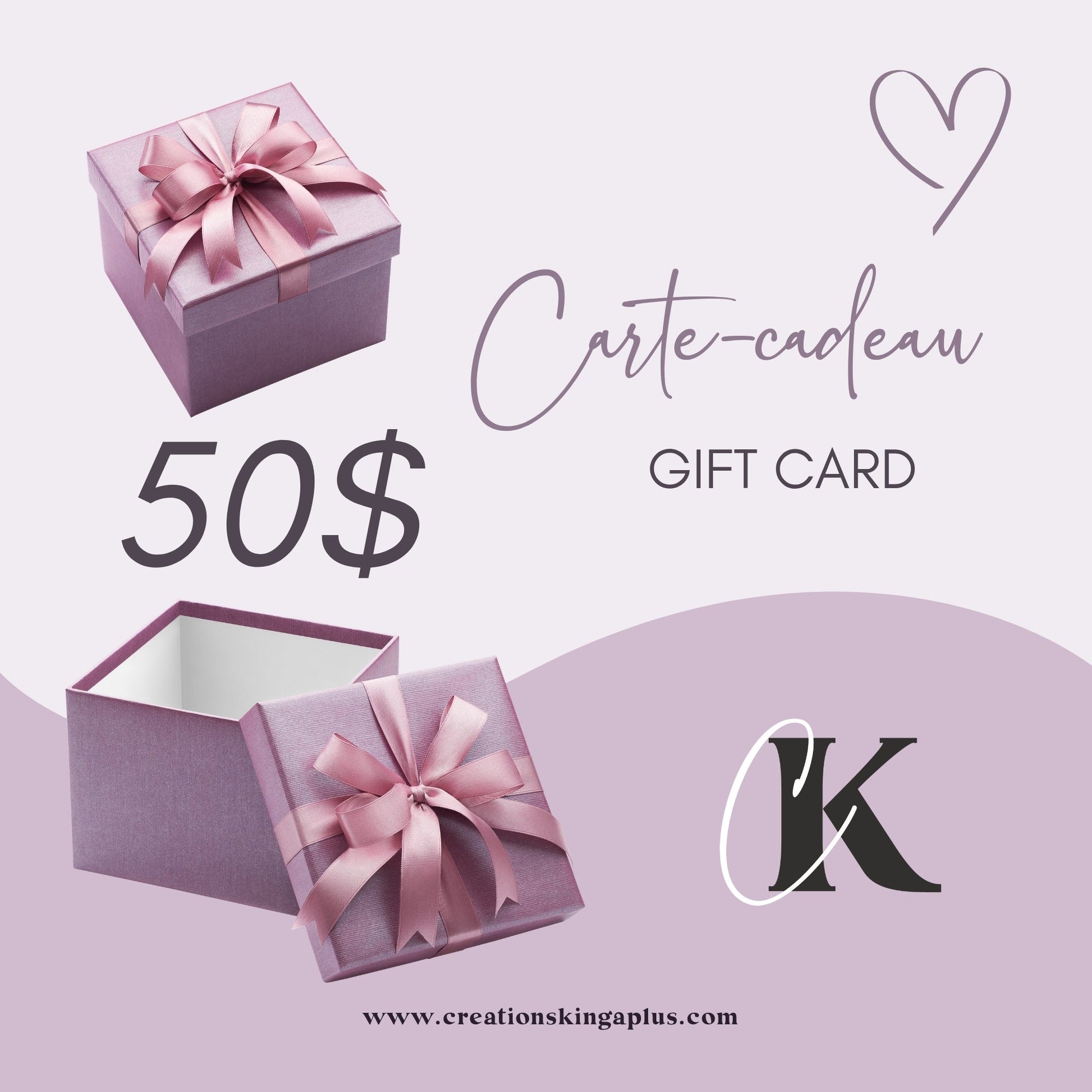 Carte-cadeau Créations KingA+ - Carte-cadeau