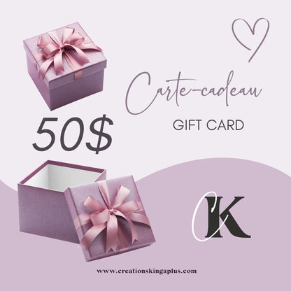 Carte-cadeau Créations KingA+ - Carte-cadeau