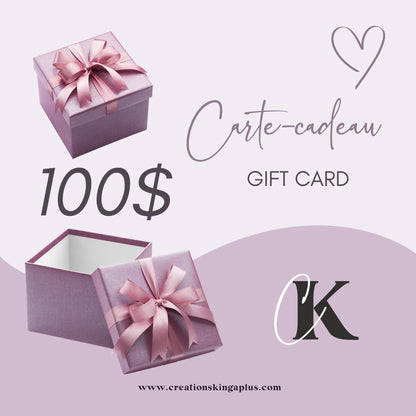 Carte-cadeau Créations KingA+ - Carte-cadeau