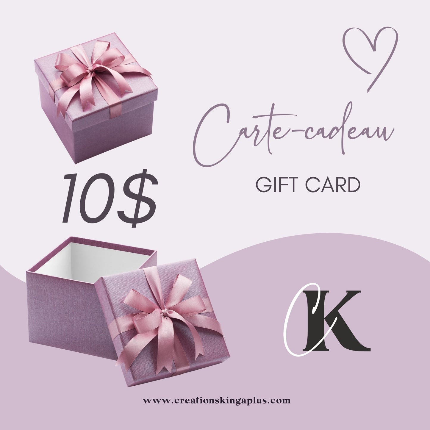 Carte-cadeau Créations KingA+ - Carte-cadeau