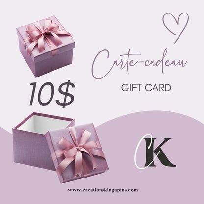 Carte-cadeau Créations KingA+ - Carte-cadeau