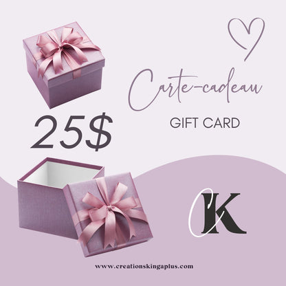 Carte-cadeau Créations KingA+ - Carte-cadeau