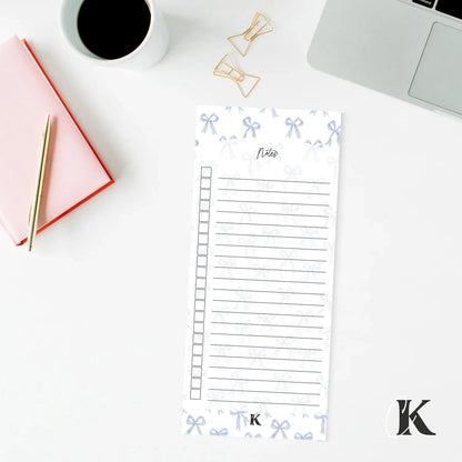 Ensemble de planificateur et blocs - notes | Noeuds chics bleus - Papeterie