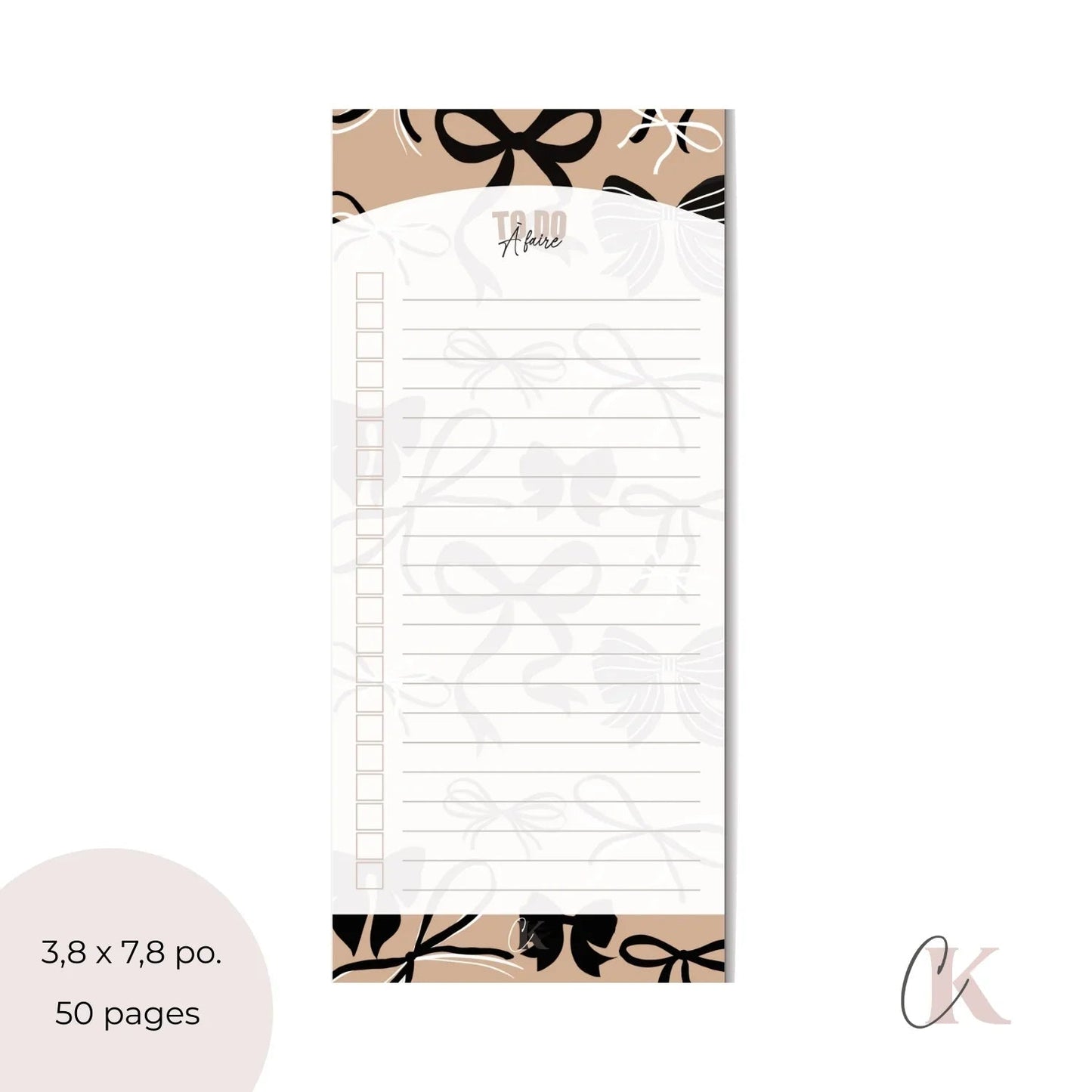 Ensemble de planificateur et blocs - notes | Noeuds chics moka - Papeterie