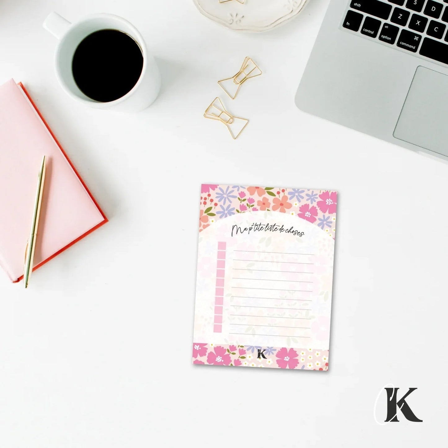 Ensemble de planificateur et blocs - notes | Pop fleuri - Papeterie