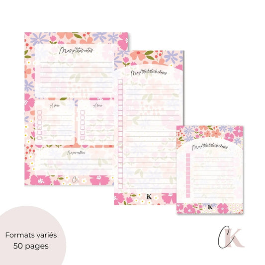Ensemble de planificateur et blocs - notes | Pop fleuri - Papeterie