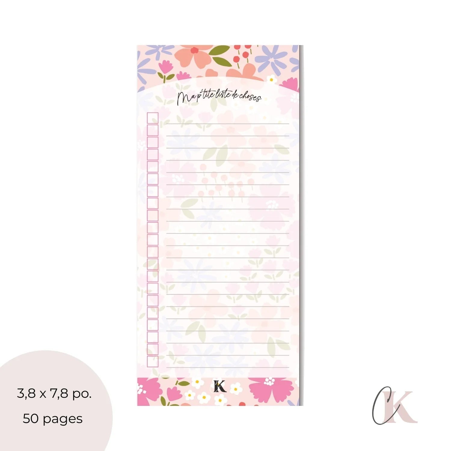 Ensemble de planificateur et blocs - notes | Pop fleuri - Papeterie