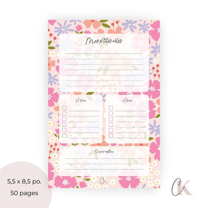 Ensemble de planificateur et blocs - notes | Pop fleuri - Papeterie