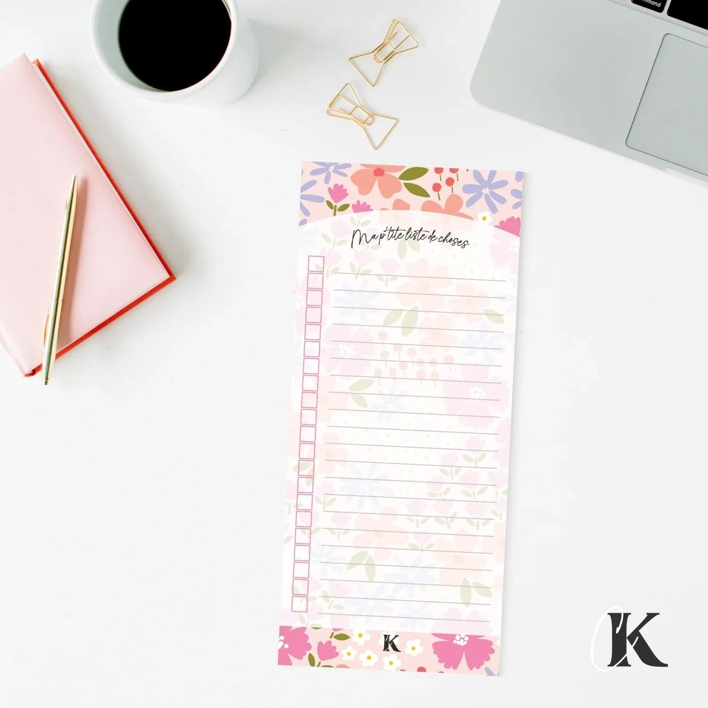 Ensemble de planificateur et blocs - notes | Pop fleuri - Papeterie