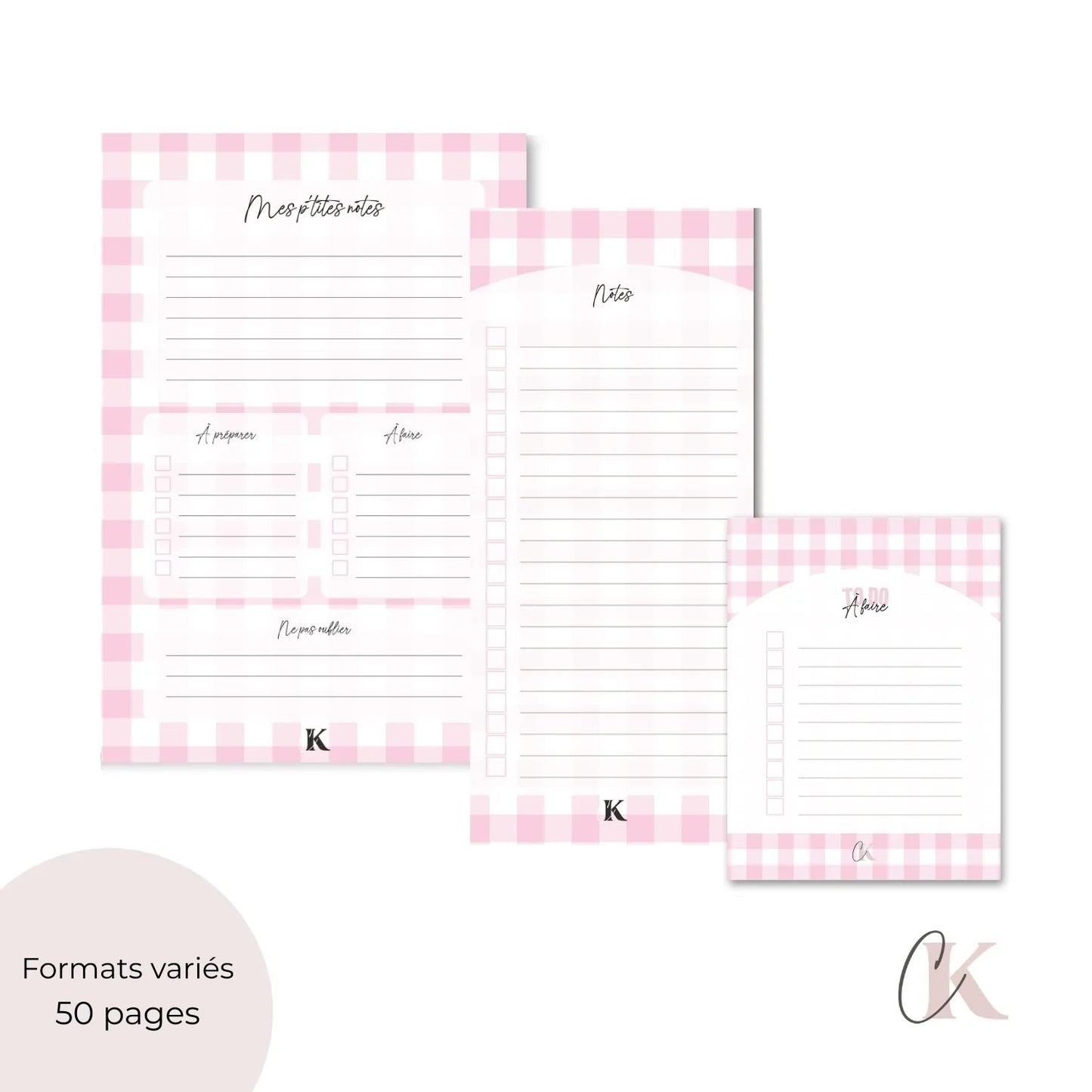 Ensemble de planificateur et blocs-notes | Rétro rose - Papeterie -