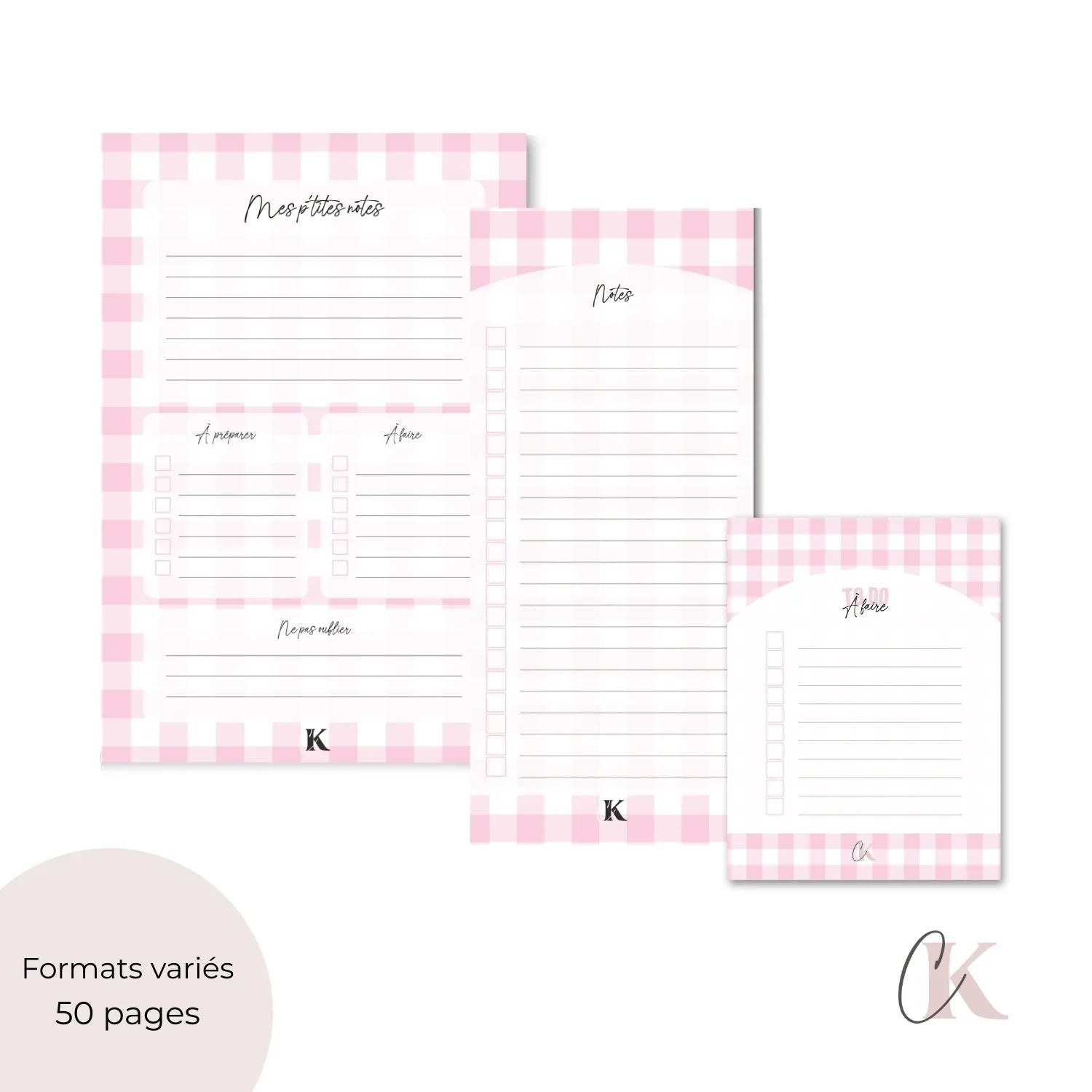 Ensemble de planificateur et blocs-notes | Rétro rose - Papeterie -