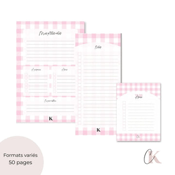 Ensemble de planificateur et blocs-notes | Rétro rose - Papeterie -