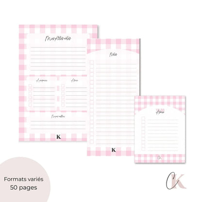 Ensemble de planificateur et blocs-notes | Rétro rose - Papeterie -