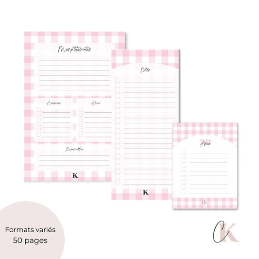 Ensemble de planificateur et blocs-notes | Rétro rose - Papeterie -