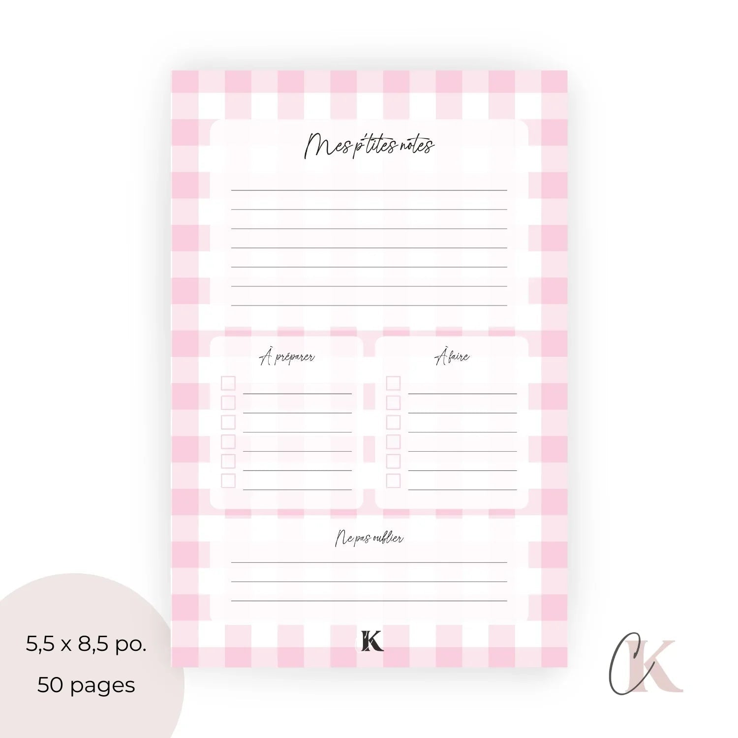 Ensemble de planificateur et blocs-notes | Rétro rose - Papeterie -