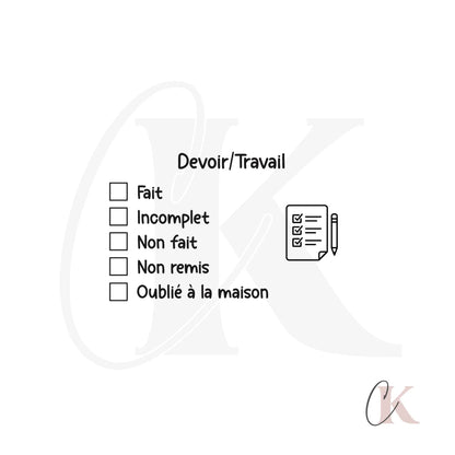 Étampe Devoir/Travail | Rectangle 14 - Étampe