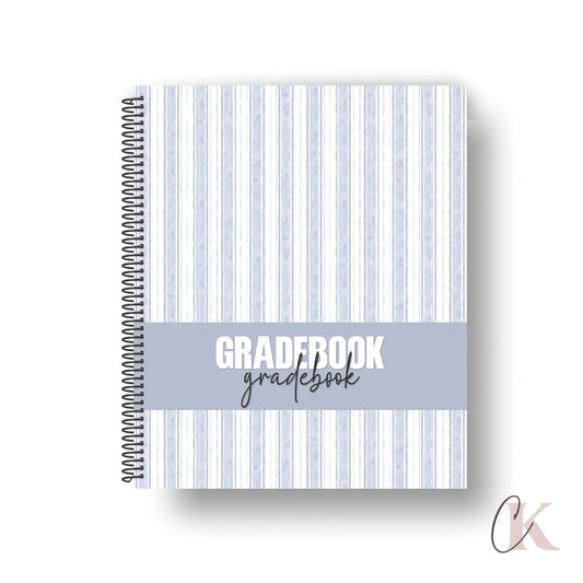 Gradebook | Elementary and H.S. | Blue Striped - Papeterie