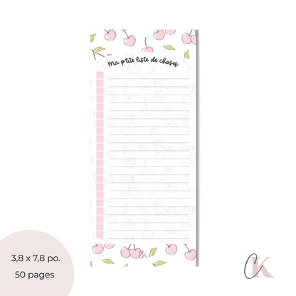 Liste de tâches | Cerises roses (To do list) - Papeterie