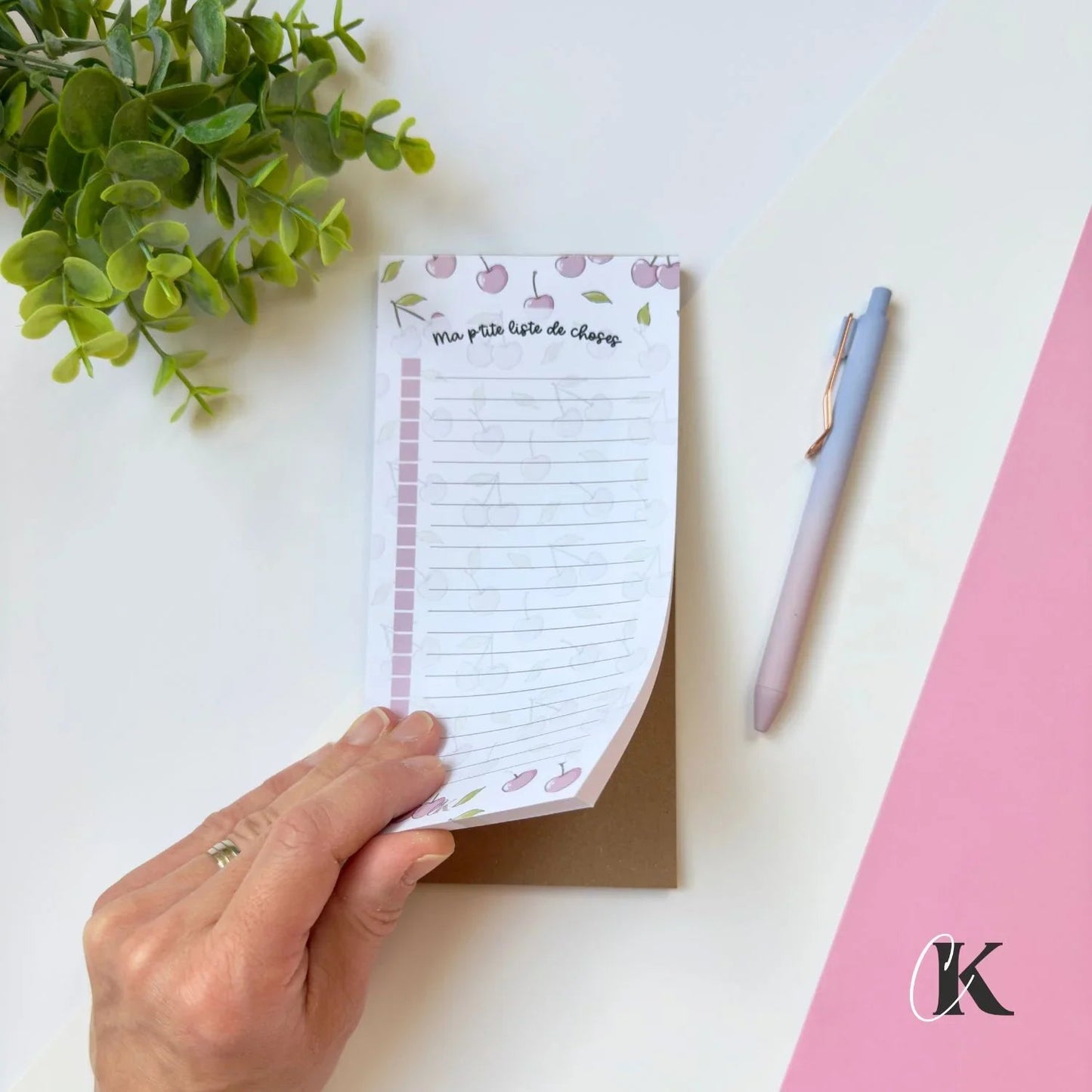 Liste de tâches | Cerises roses (To do list) - Papeterie