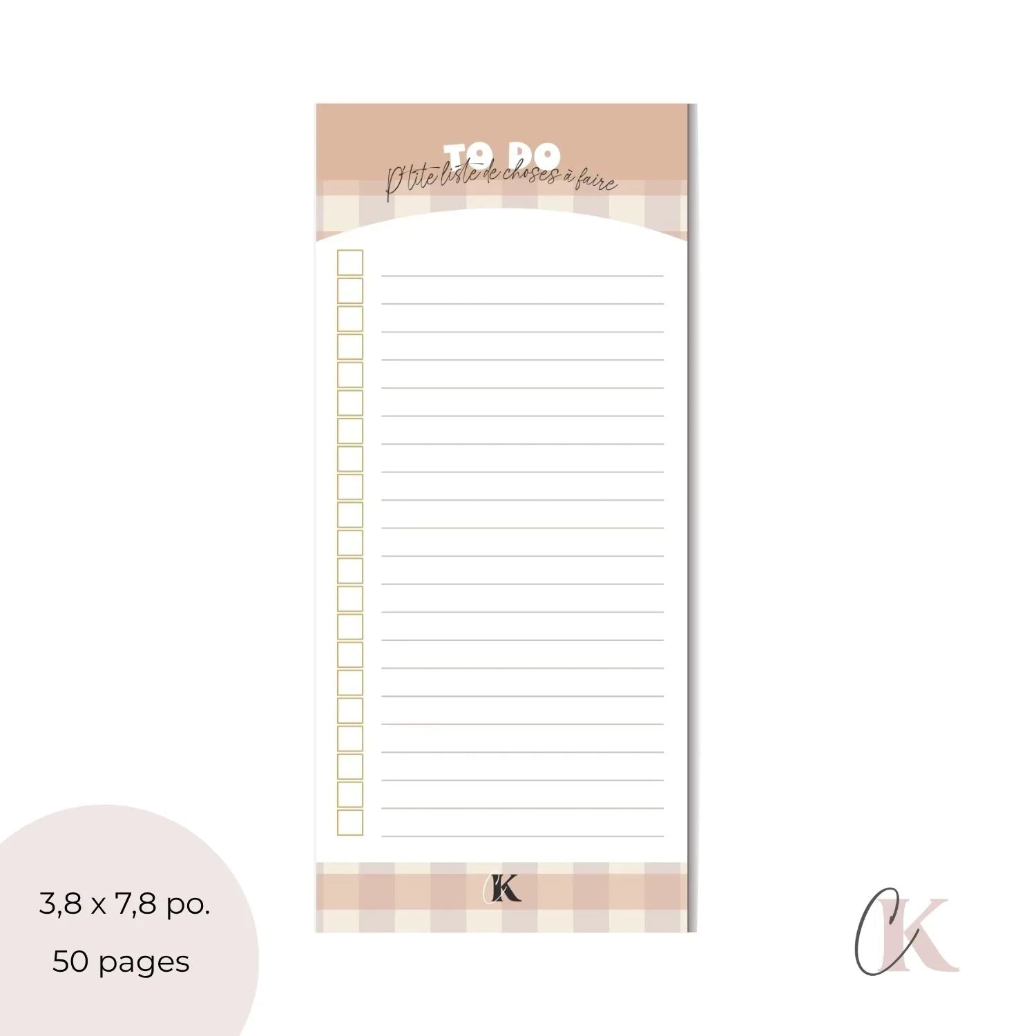 Liste de tâches | Motif Carreaux | Rétro Automne (To do list) - Papeterie