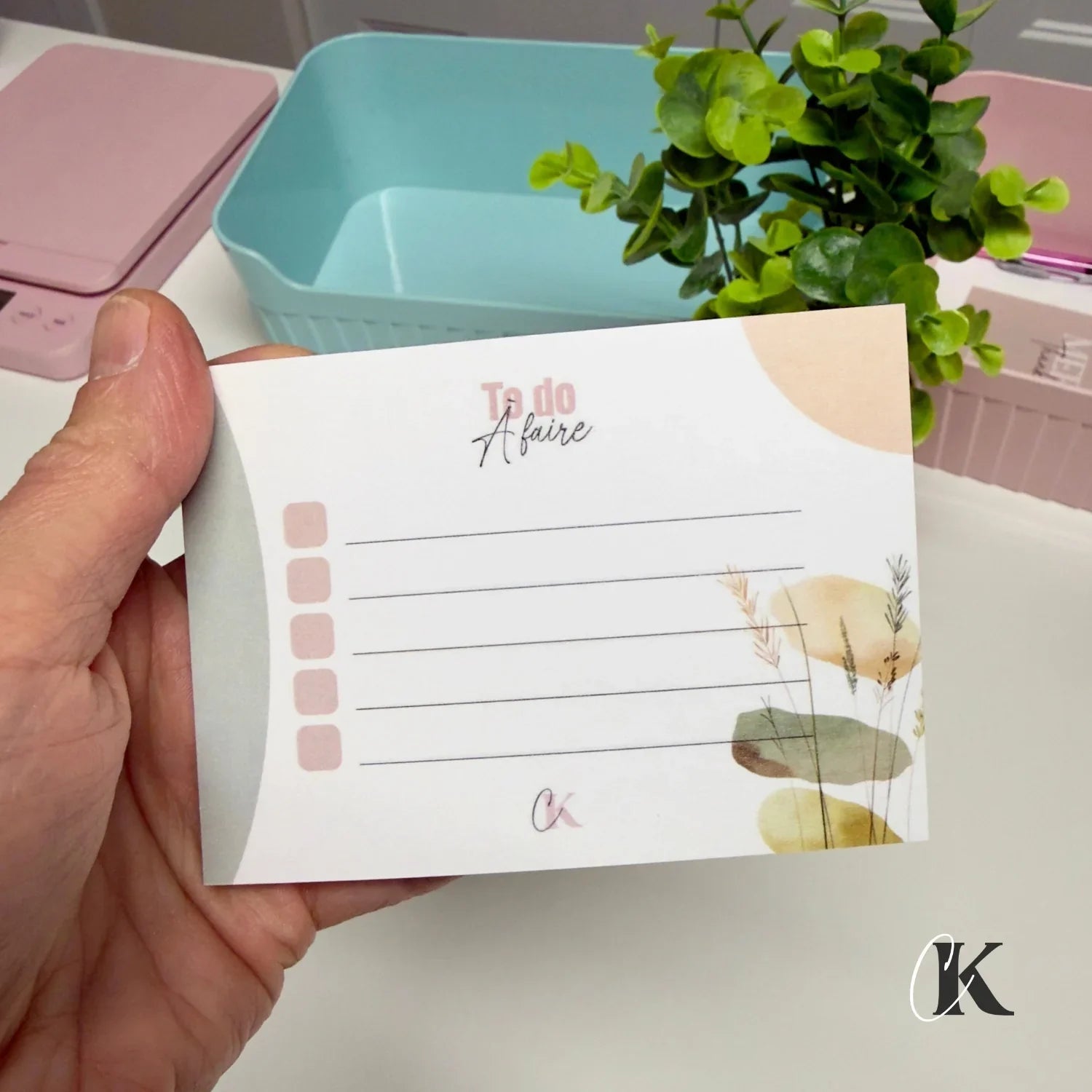 Notes autocollantes liste de tâches | Motif Bohème Pastel - Papeterie