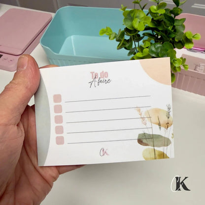 Notes autocollantes liste de tâches | Motif Bohème Pastel - Papeterie