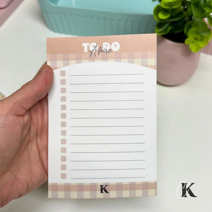 Notes autocollantes liste de tâches | Motif Carreaux | Rétro Automne - Papeterie