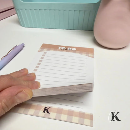 Notes autocollantes liste de tâches | Motif Carreaux | Rétro Automne - Papeterie