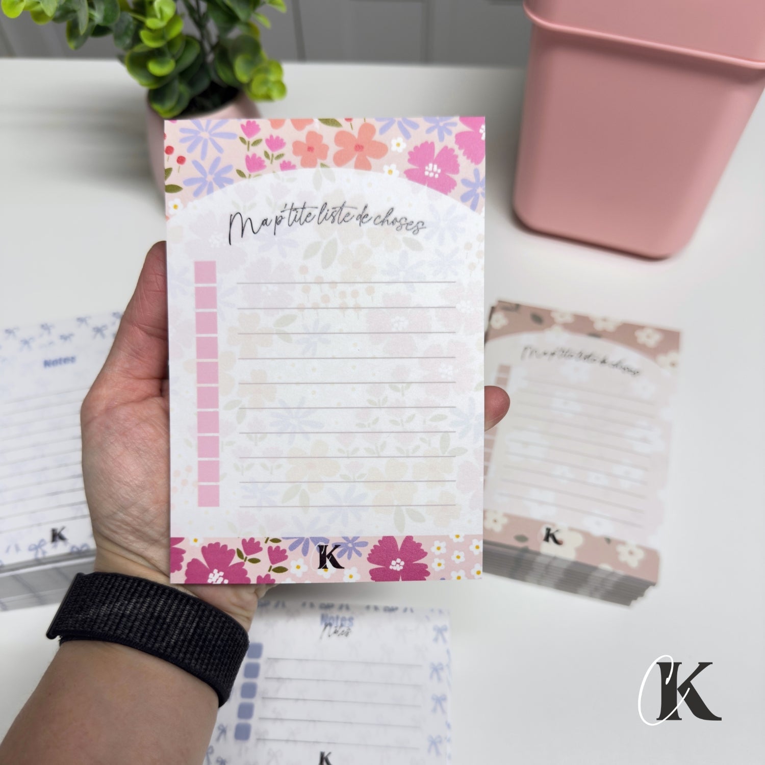 Notes autocollantes liste de tâches | Pop fleuri - Papeterie