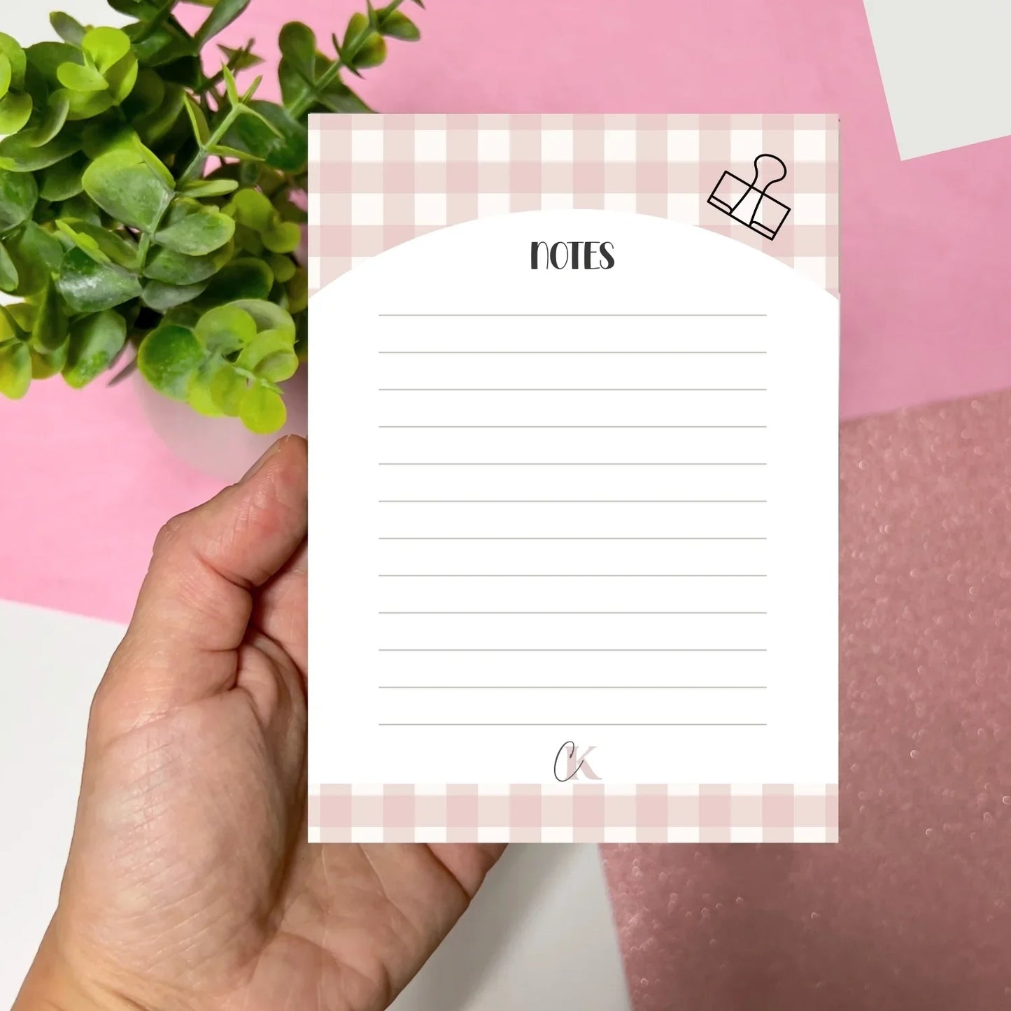 Ensemble de blocs-notes pour suppléante | Carreaux roses