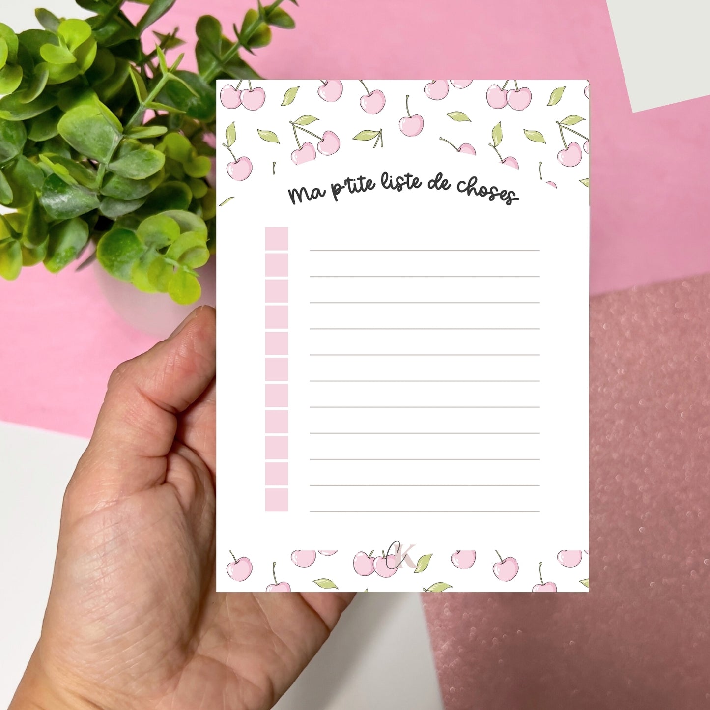 Ensemble de blocs-notes pour suppléante | Cerises roses