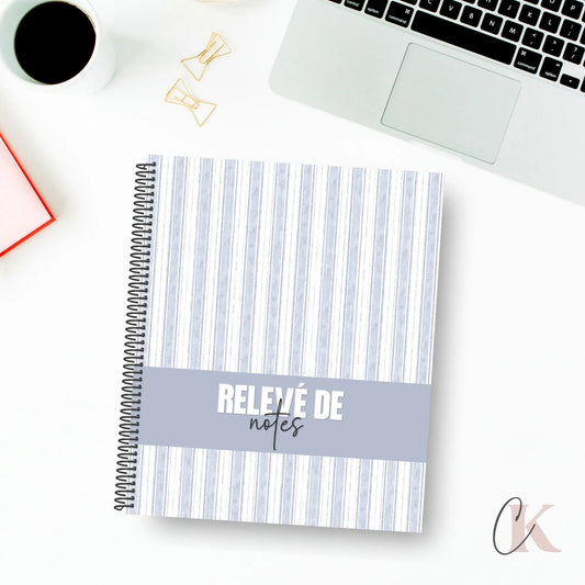Relevé de notes | Primaire et secondaire | Bleu rayé - Papeterie