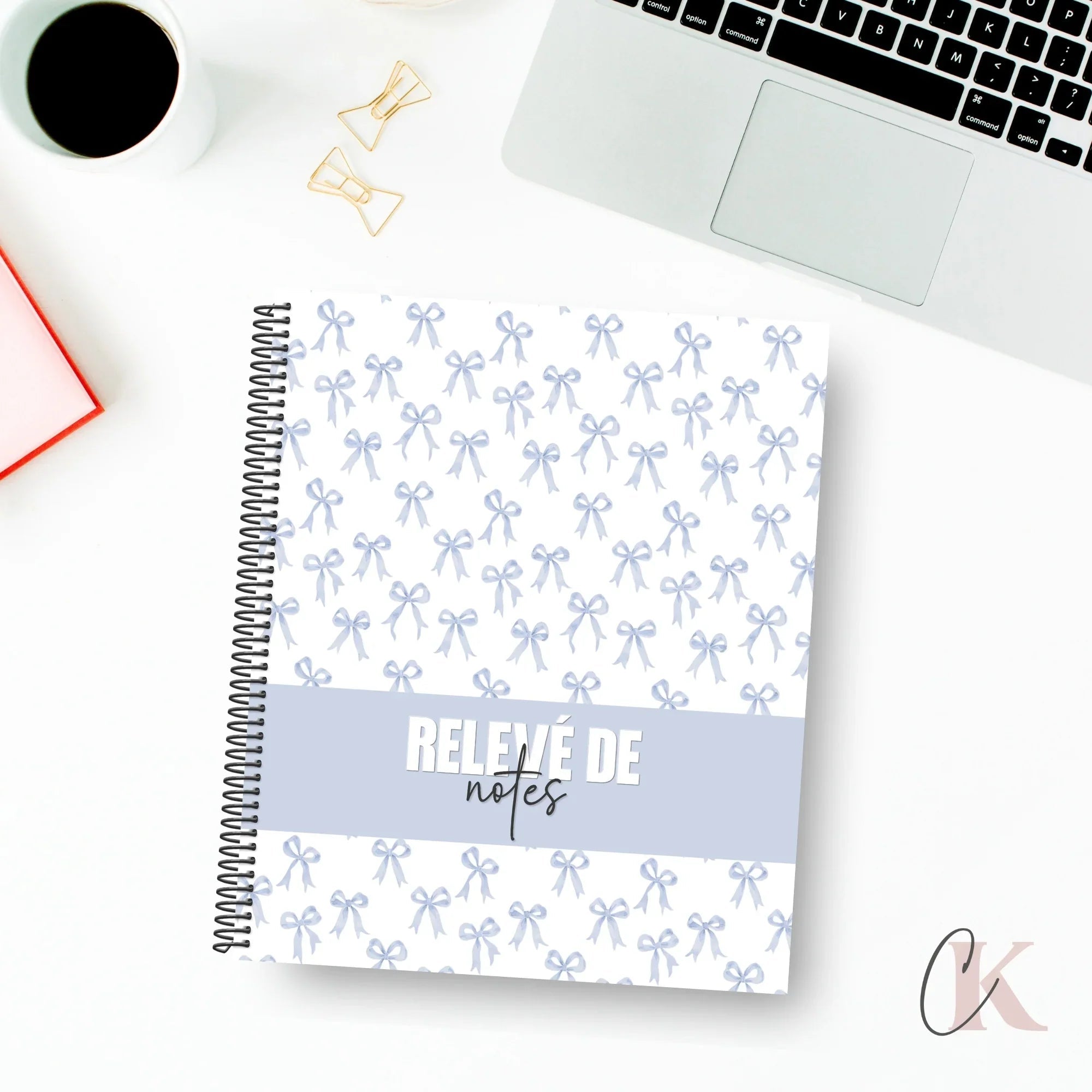 Relevé de notes | Primaire et secondaire | Nœuds chics bleus - Papeterie