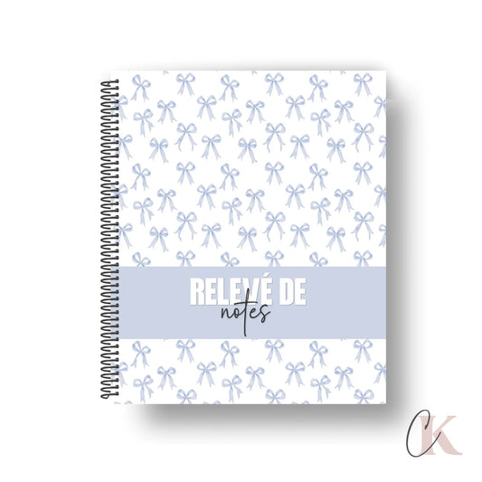 Relevé de notes | Primaire et secondaire | Nœuds chics bleus - Papeterie